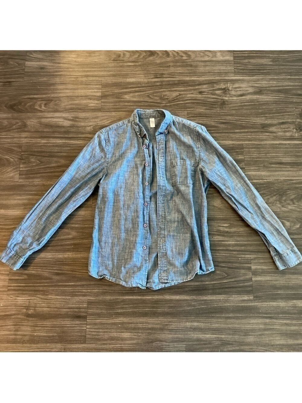 Alternative Apparel Chambray Men’s Button Down Long Sleeve